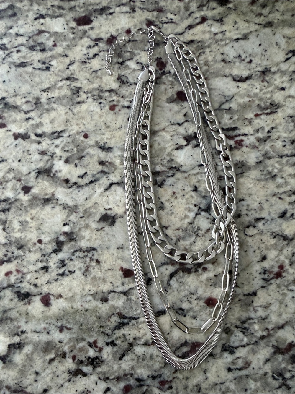 Elegant Silver Chain Necklace Set - Picture 2 of 2